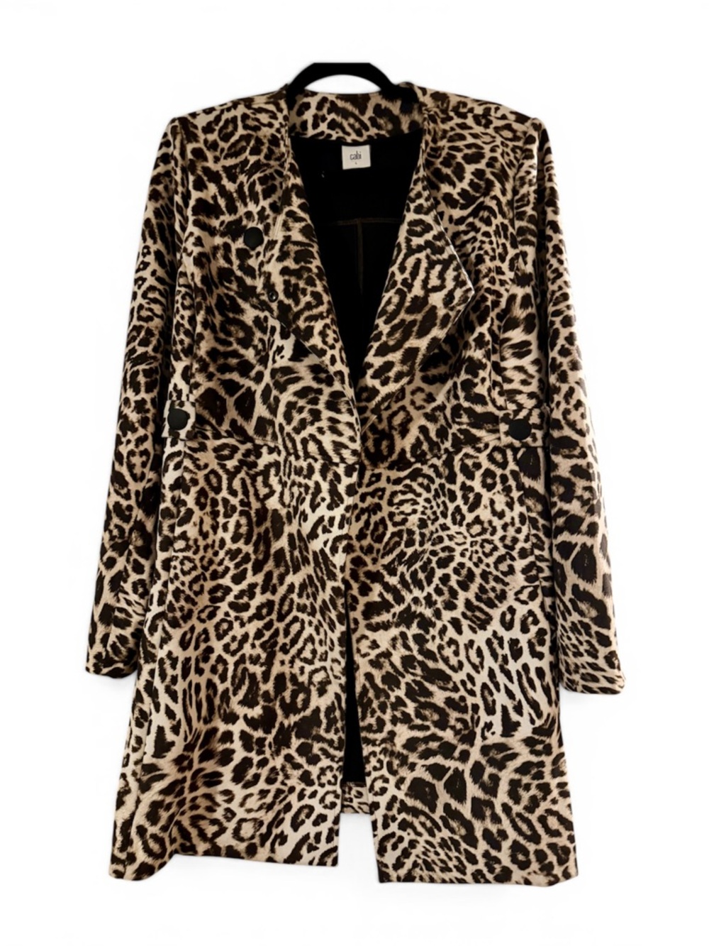 CAbi Leopard Print Double-Breasted Coat - Brown, Black & Cream